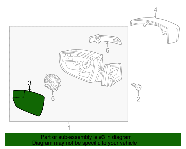 Genuine OE Ford Mirror Glass - CM5Z-17K707-F