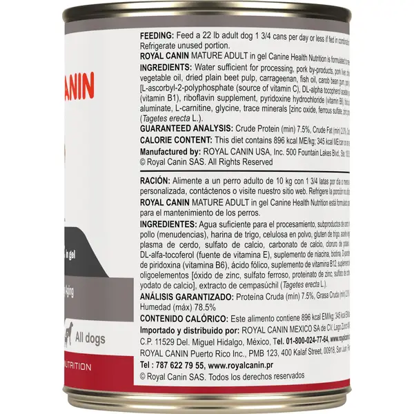 Royal Canin 13.5 oz Complete Nutrition Mature Adult in Gel Dog Food