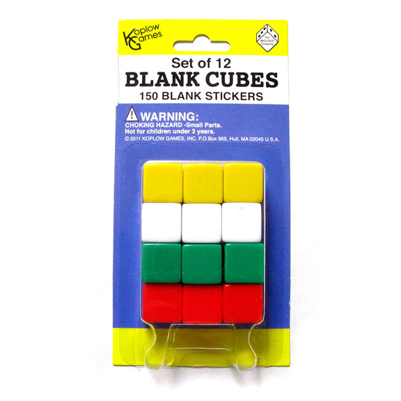 Koplow Games KOP17586 Blank Dice With Stickers Set...