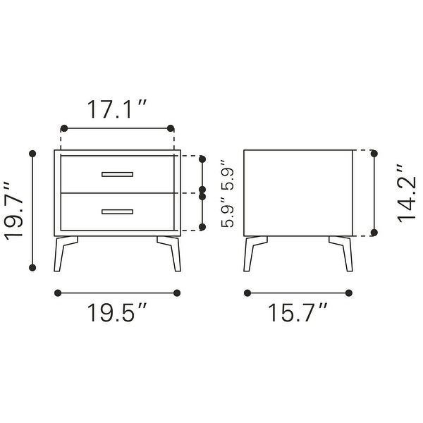 Halle Side Table Gray - 19.5