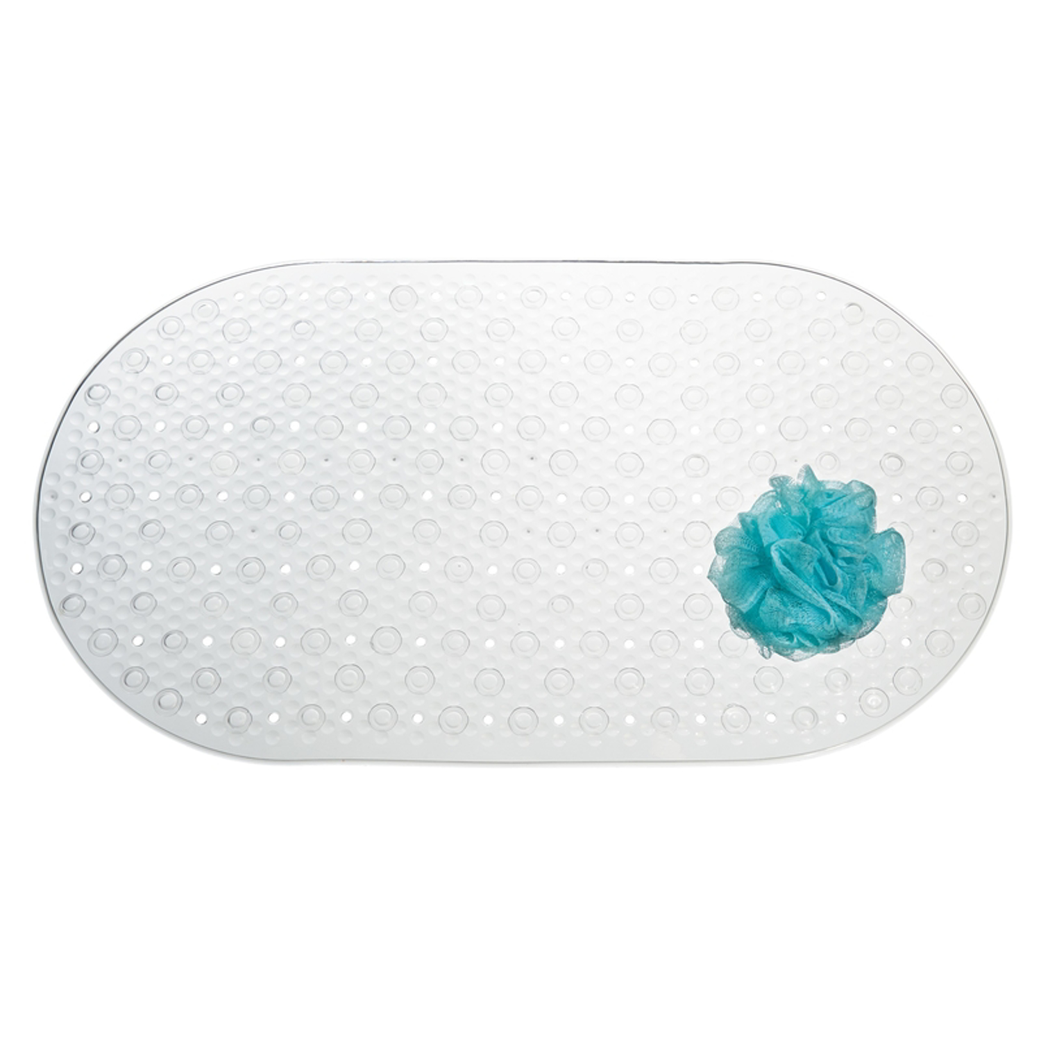 InterDesign Circlz 27-1/4 in. L X 15-7/16 in. W Clear PVC Bath Mat