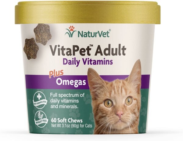 NaturVet VitaPet Adult Plus Omegas Soft Chews Multivitamin for Cats