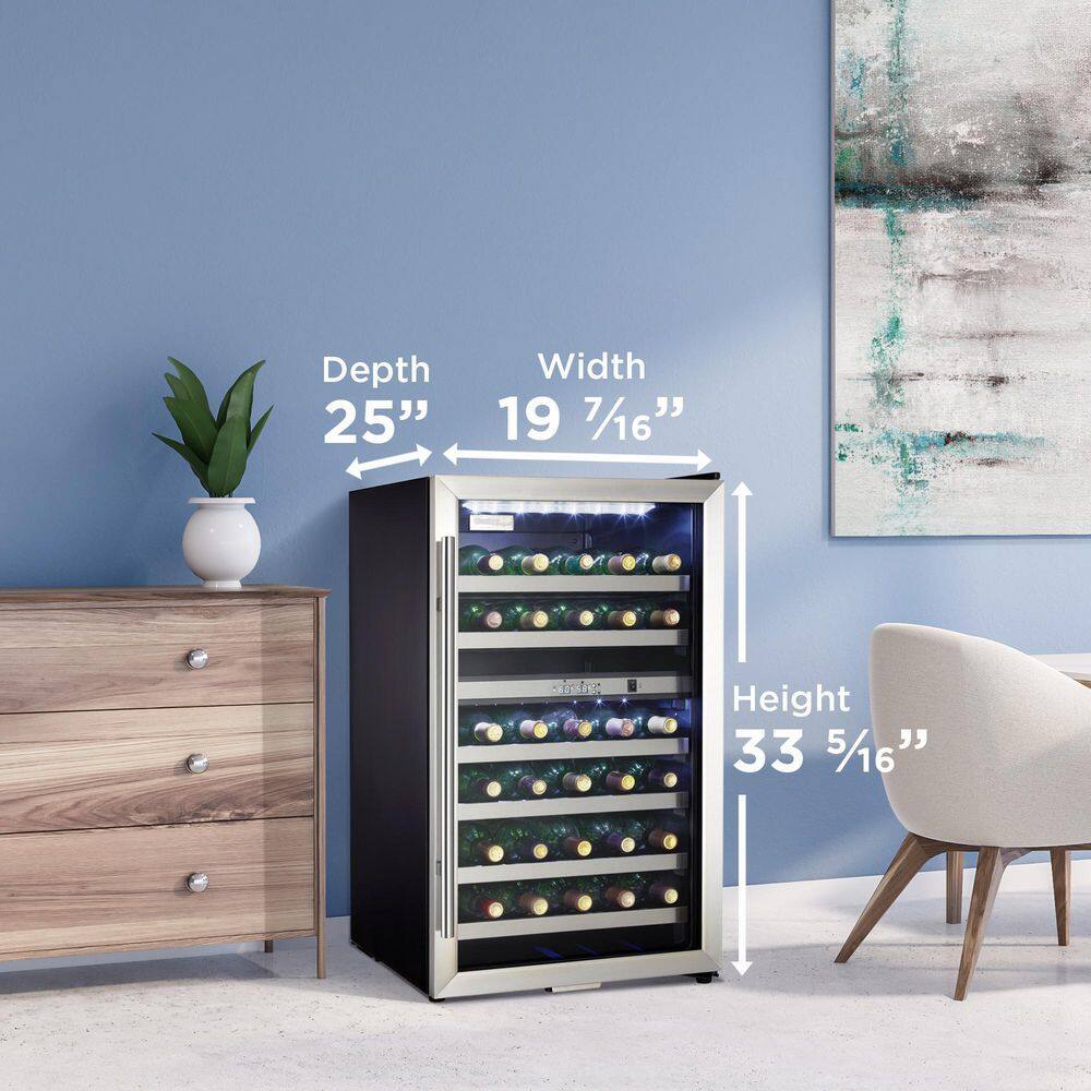 Danby Designer Dual-Zone 19.44 in. 38-Bottle Free-Standing Wine Cooler DWC114BLSDD