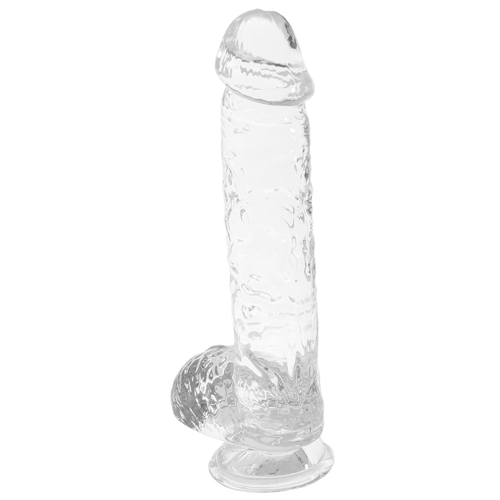 RealRock 6 Inch Realistic Ballsy Dildo in Crystal Clear