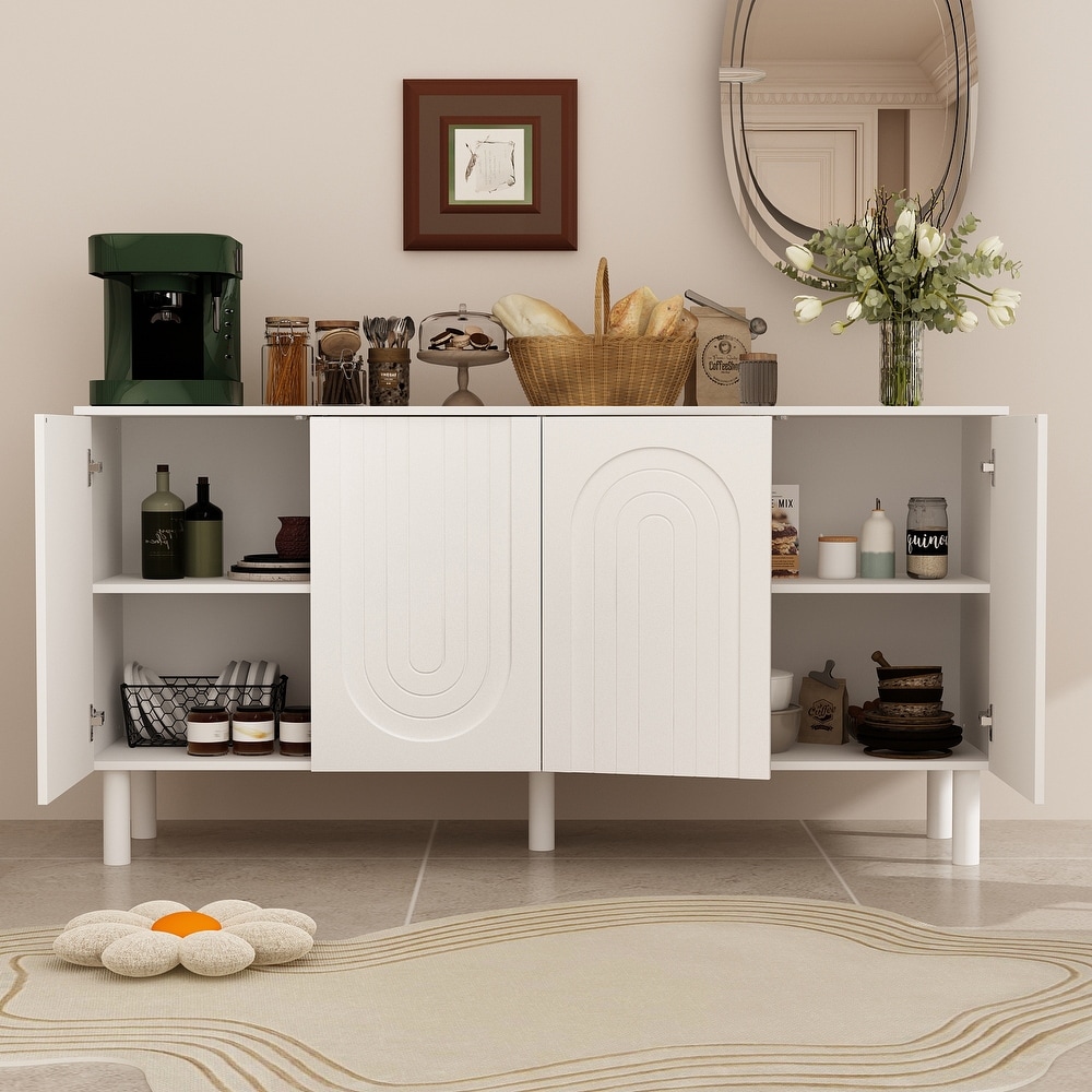 White MDF Sideboard Bookcase Kitchen Cabinet Buffet Credenza End Table