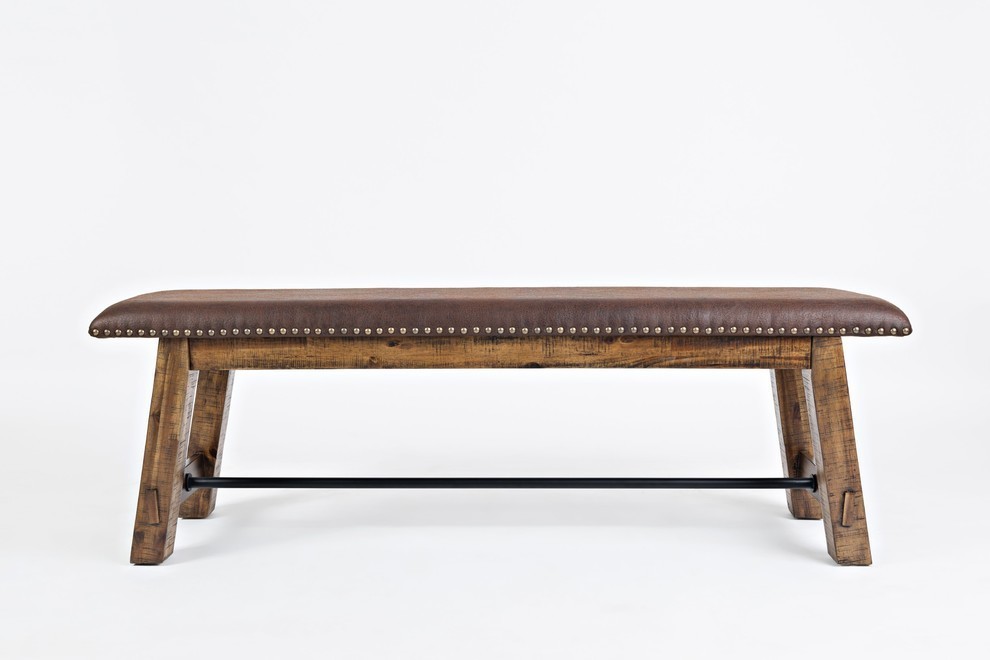 Cannon Valley Bench With UPH Seat   Transitional   Upholstered Benches   by HedgeApple  Houzz