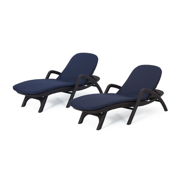 Waverly Faux Wicker Chaise Lounges (Set of 2) by Christopher Knight Home