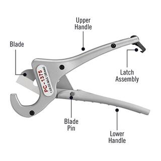 RIDGID 18 in. to 1-38 in. PC-1375ML Heavy-Duty Single Stroke PVC Plastic CPVC PEX PP Tubing Cutter w Multi-Layer Adapter 23493