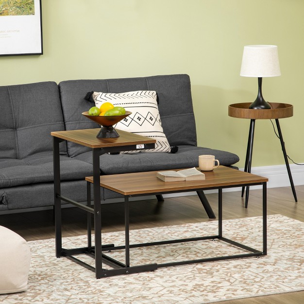 Homcom Modern Nesting Coffee Table Set For Living Room Furniture