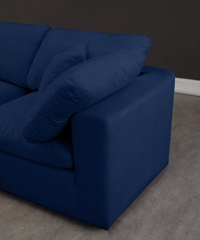 Cozy Velvet Upholstered Comfort Modular Sofa   Contemporary   Sofas   by Meridian Furniture  Houzz