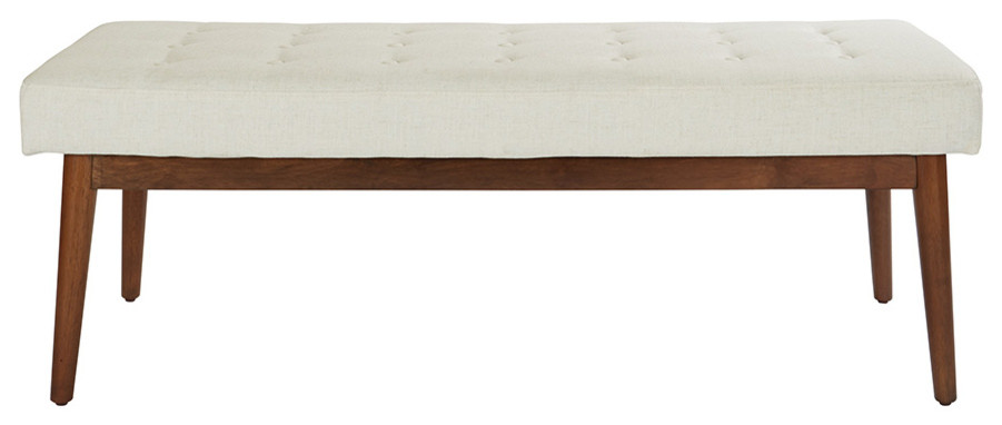 West Park Bench With Coffeeed Legs   Midcentury   Upholstered Benches   by Office Star Products  Houzz