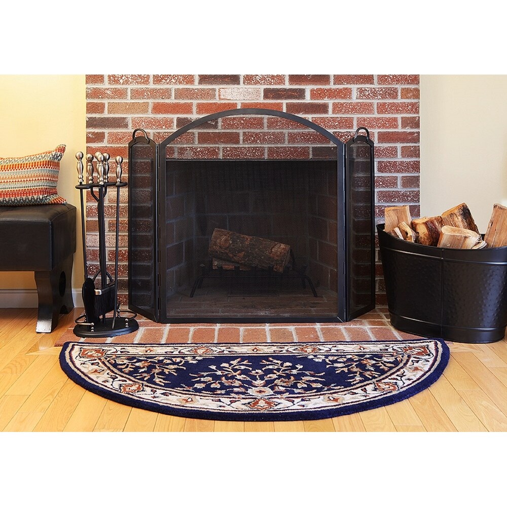 Minuteman International Arched Three Fold Fireplace Screen  52.5 Inch Long  Graphite Finish