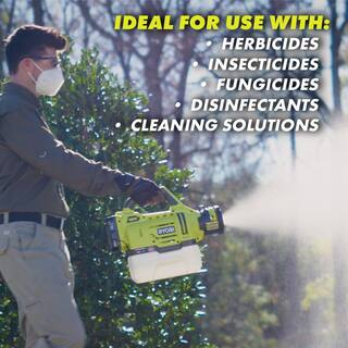 RYOBI ONE+ HP 18V Brushless 110 MPH 350 CFM Cordless Jet Fan Leaf Blower wElectrostatic Sprayer 4.0 Ah Battery  Charger P21120-P2809BTL