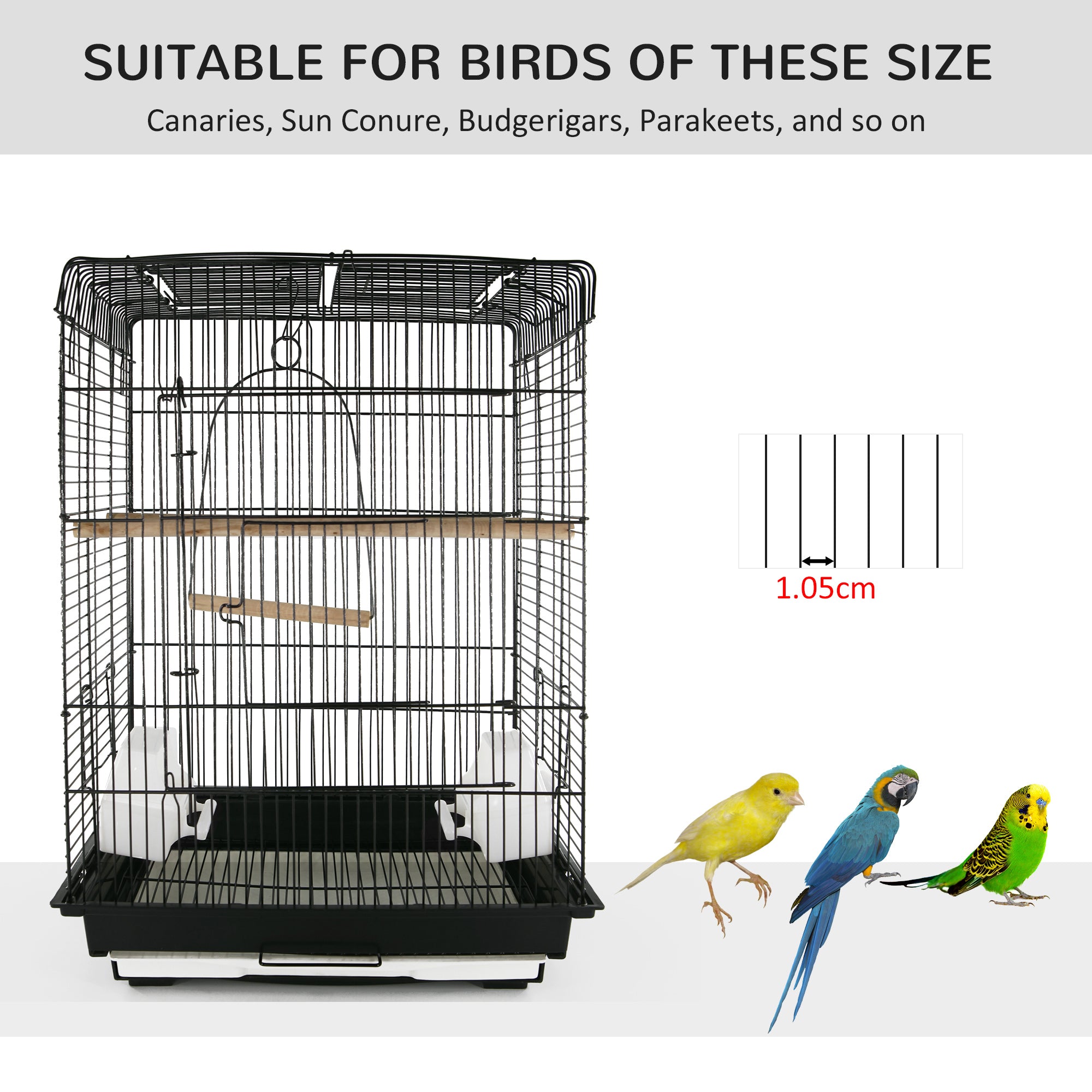 Pawhut Bird Cage， Black， 22