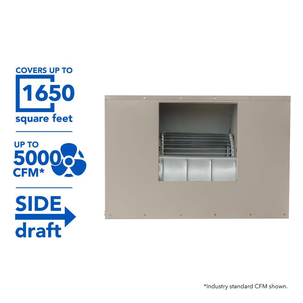 MasterCool 5000 CFM 2-Speed Side-Draft WallRoof 12 in. Media Evaporative Cooler for 1650 sq. ft. (Motor Not Included) ASA5112