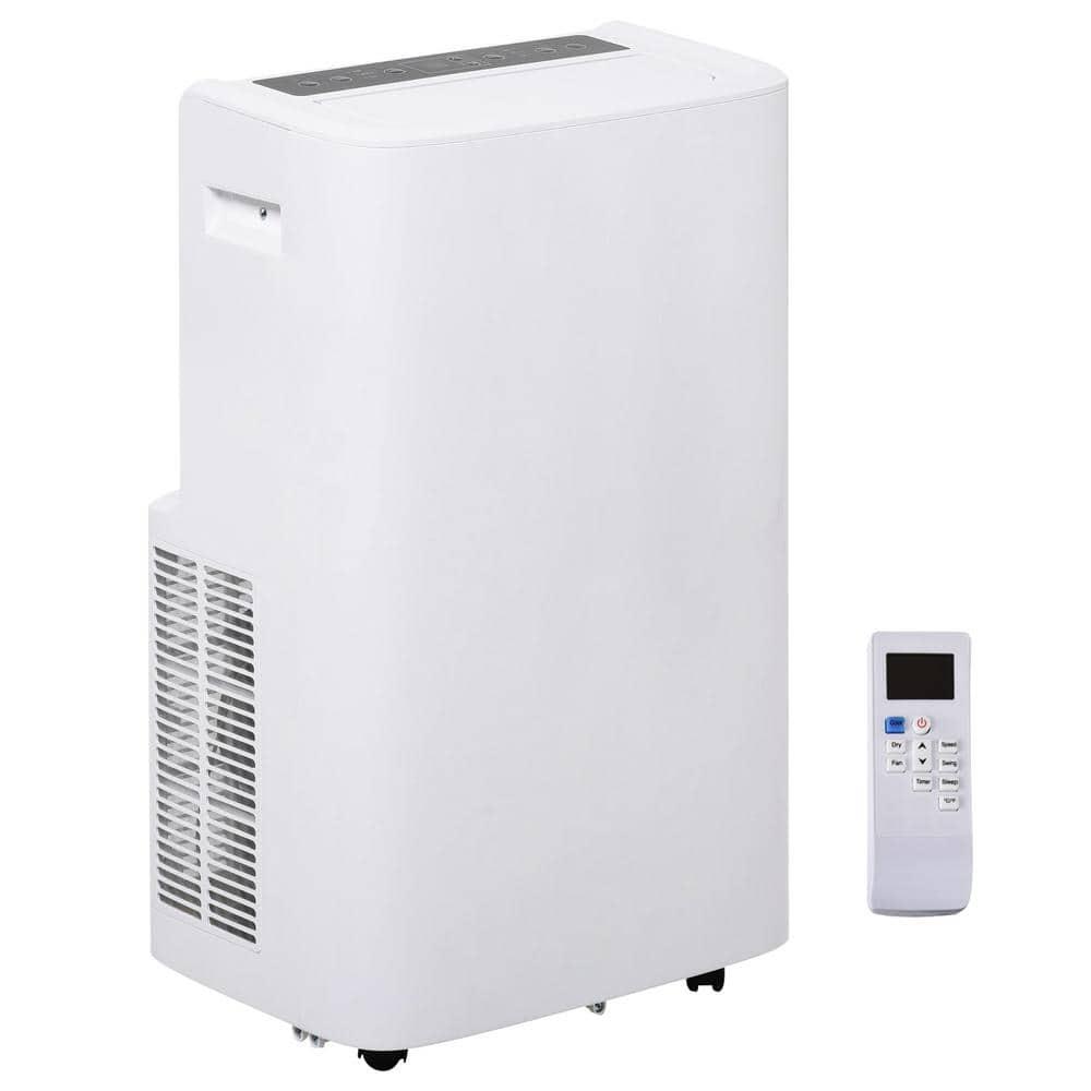 HOMCOM 12000 BTU Portable Air Conditioner with Cooling Dehumidifying Ventilating Function Remote Control and LED Display