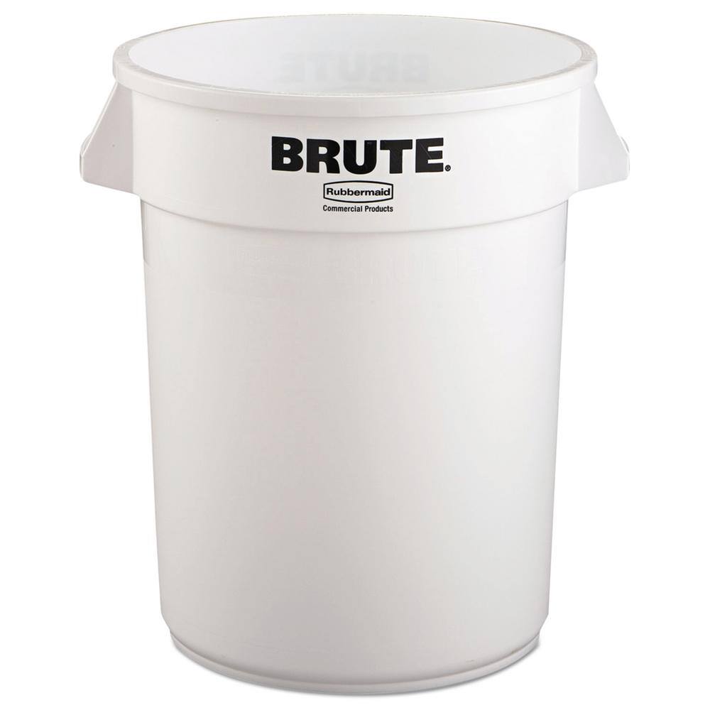 Rubbermaid Commercial Products Brute 10 Gal. White Plastic Round Trash Can RCP2610WHI