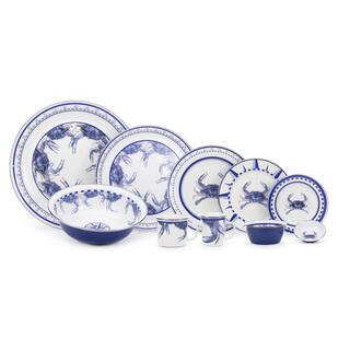 Golden Rabbit Blue Crab 20 in. Enamelware Serving Tray SE01