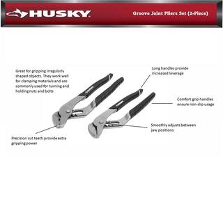 Husky Groove Joint Pliers Set (2-Piece) 90357