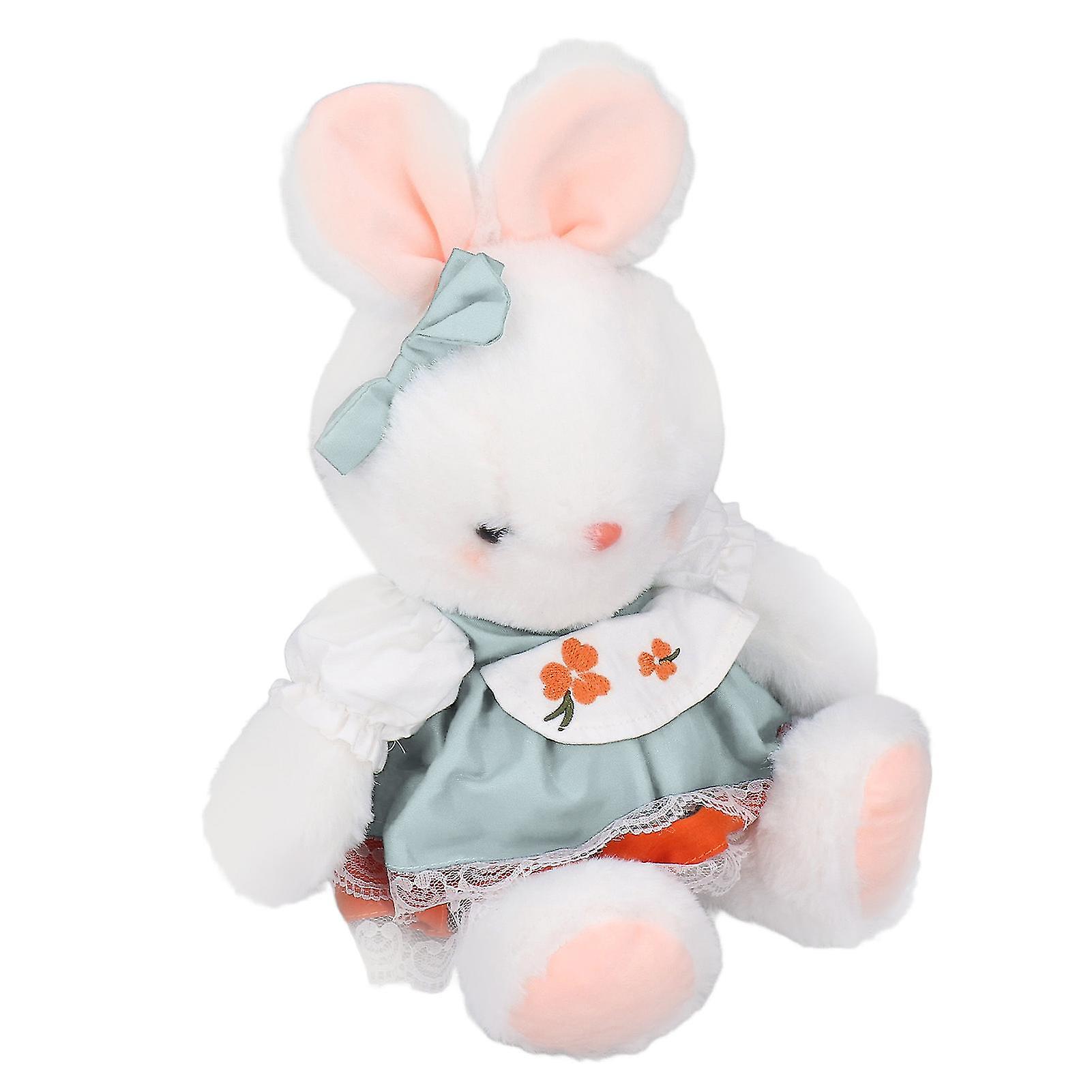 Plush Rabbit Toy Soft Skin Friendly Washable Cute Kids Gift Stuffed Animal Toy for Boys Girls Baby Cyan