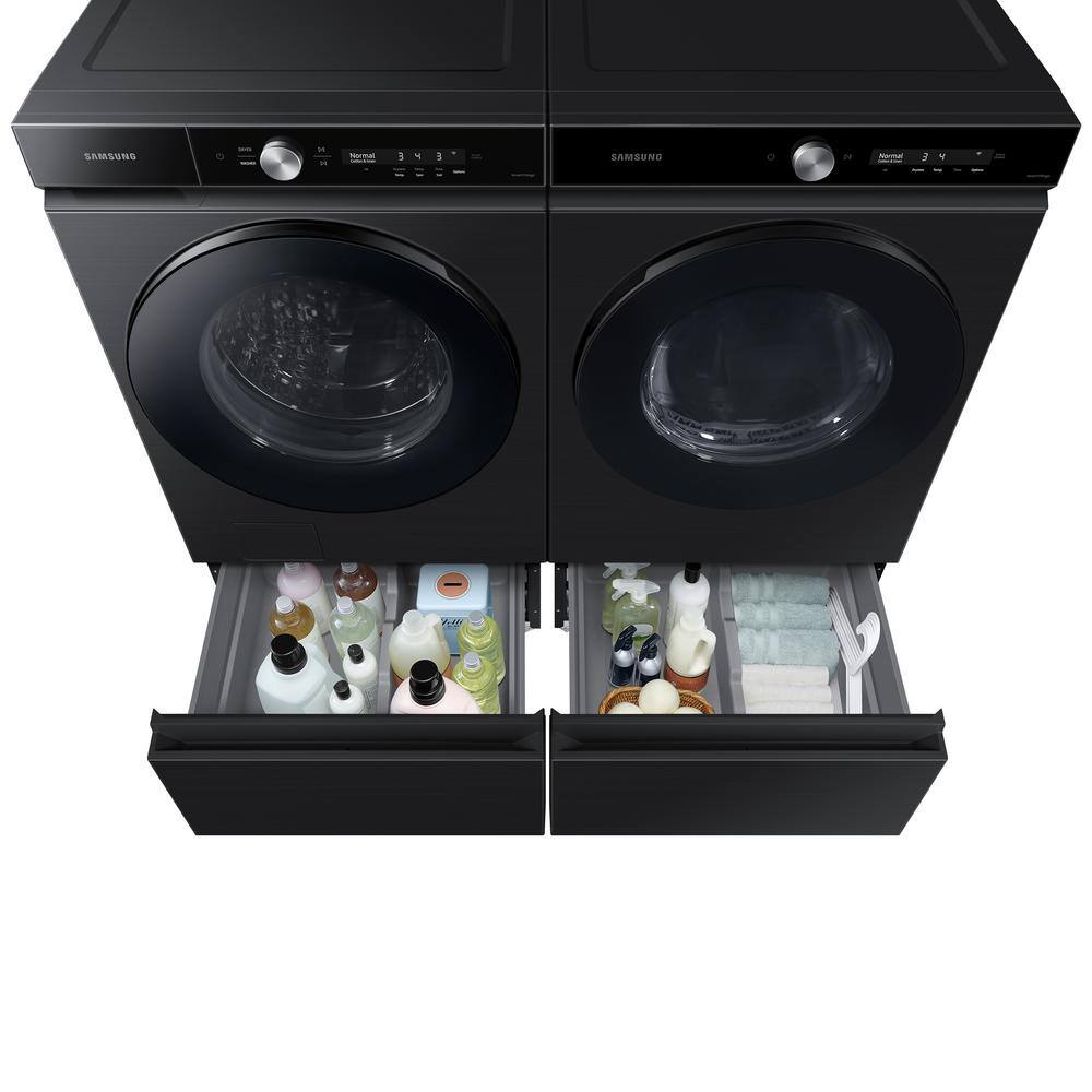  Bespoke 27 in. Laundry Pedestal in Brushed Black with Storage Drawer WE502NV