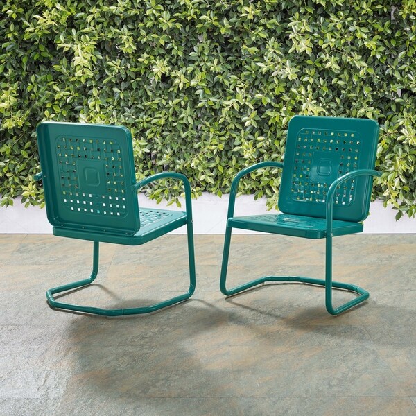 Crosley Bates Turquoise Chair (Set of 2)