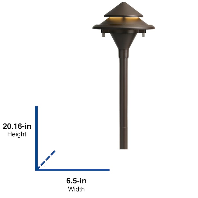 Kichler 28325 200-Lumen 3-Watt Olde Bronze Low Voltage Hardwired LED Outdoor Path Light