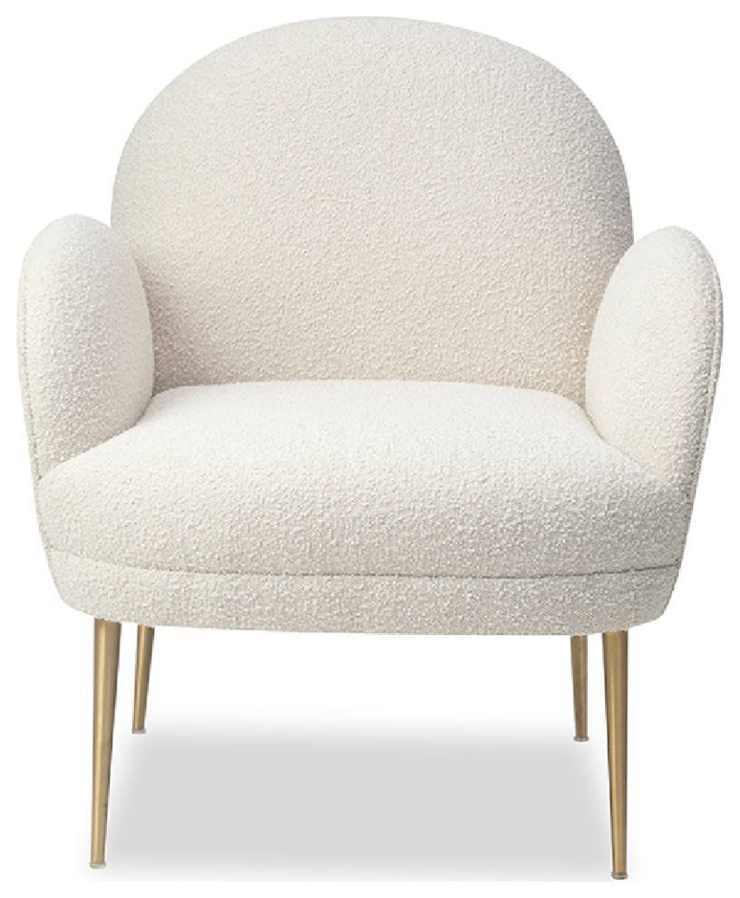 White Boucl√© Accent Chair  Liang  ampEimil Gil   Midcentury   Armchairs And Accent Chairs   by Oroa   Distinctive Furniture  Houzz