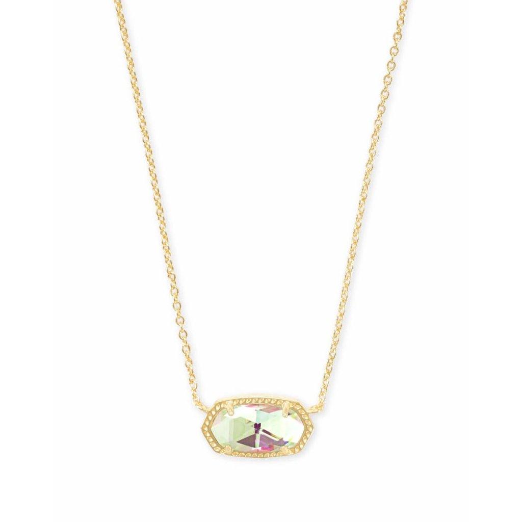 Kendra Scott  Elisa Gold Pendant Necklace In Dichroic Glass