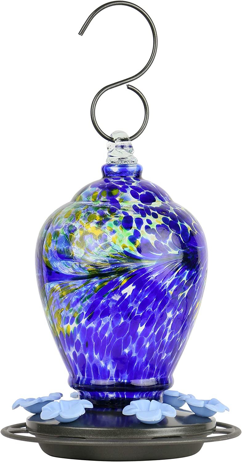 Nature's Way Bird Products AGF2 Hand Blown Artisan Gravity Spring Rain Hummingbird Feeder