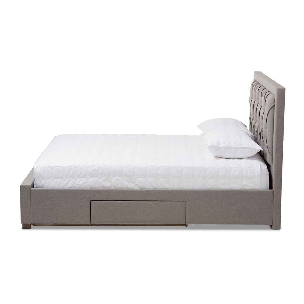 Contemporary Fabric Upholstered Storage Bed by Baxton Studio