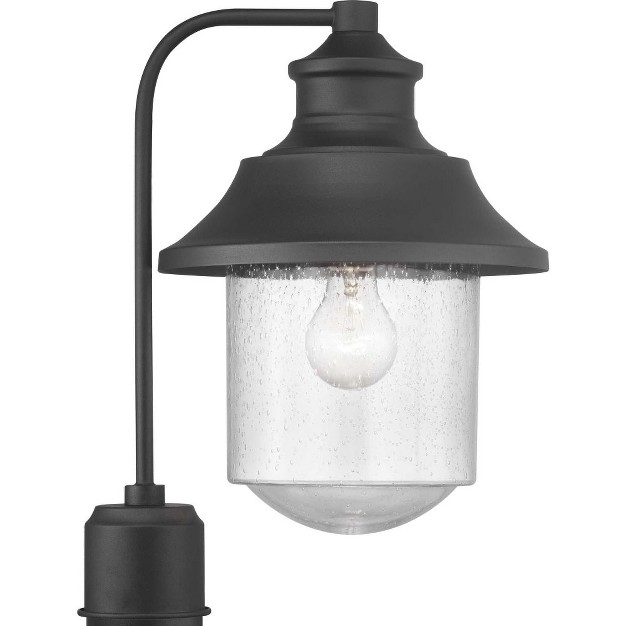 Progress Lighting Weldon 1 light Outdoor Post Lantern In Black Clear Seeded Glass Shade Included