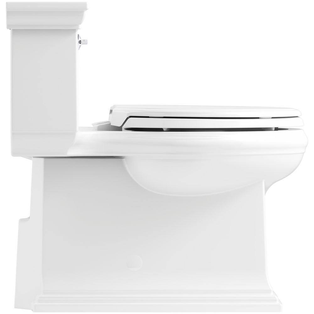 KOHLER Memoirs Stately 1-Piece 1.28 GPF Single Flush Elongated Toilet in White Seat Included K-6428-0