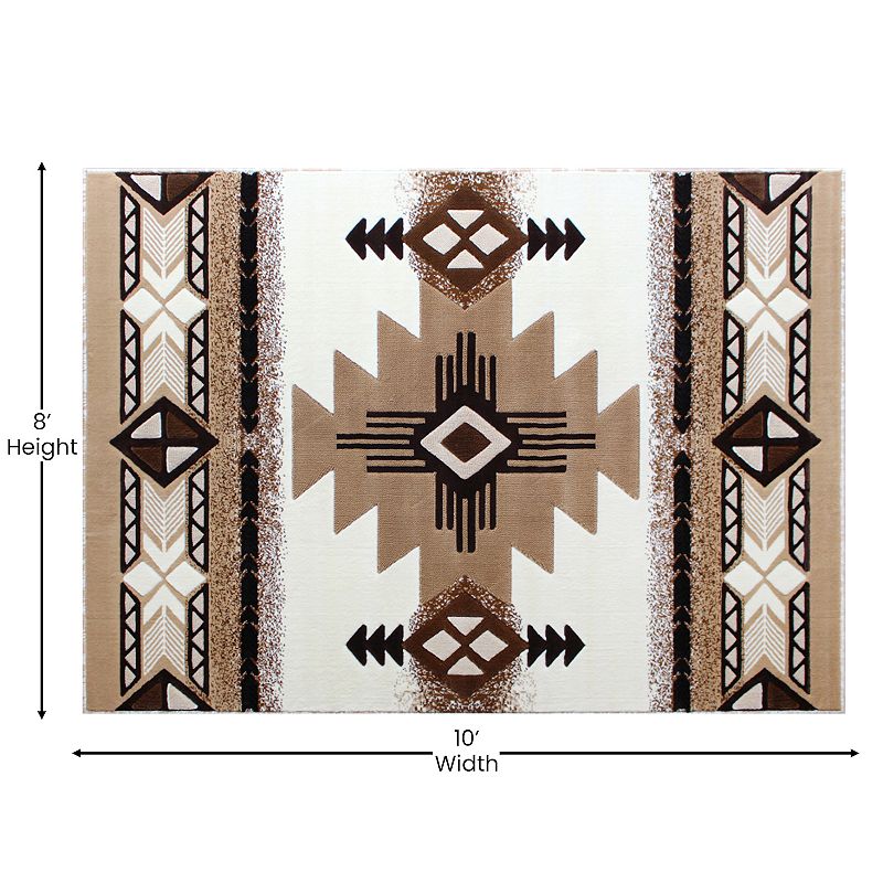 Masada Rugs Masada Rugs 8'x10' Southwest Native American Area Rug - Design C318 Ivory