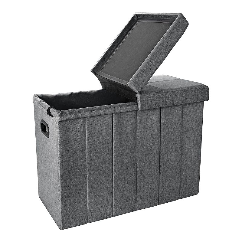 Simplify Collapsible Flip Top Hamper Ottoman