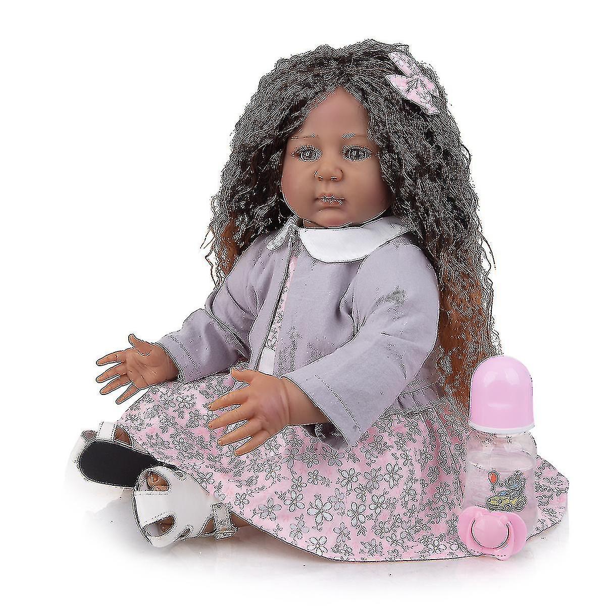 55 Cm Cloth Body Reborn Baby Girl Soul Dolls Lifelike Toddler Vinyl Do