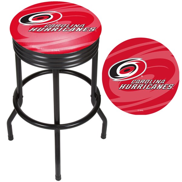 NHL Black Ribbed Bar Stool