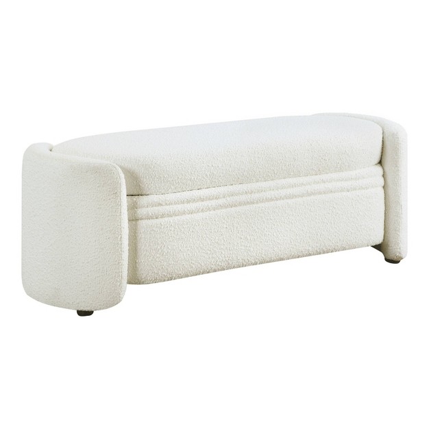 Makine Glam Boucle Storage Bench For Bedroom And Entryway Homes Inside Out