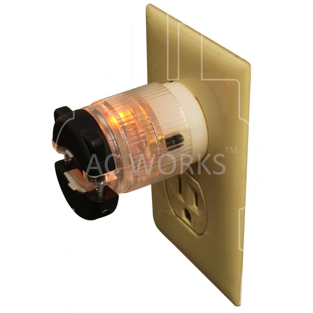 AC WORKS 15 Amp 125-Volt NEMA 5-15P 3-Prong Household Male Plug With Power Indicator AS515PL