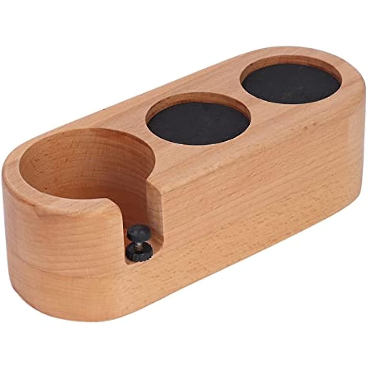 Coffee Tamper Holder Coffee Tamper Station Wooden Base Bar Tamper Storage Stand Holder 3 Holes 58mm For Kitchen Restaurant Espresso Coffee Maker