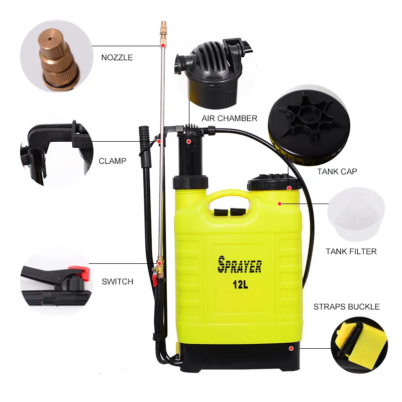 Good Quality Factory Directly 12l Agriculture Garden Knapsack Manual Orchard Portable Pressure Pump Hand Sprayer