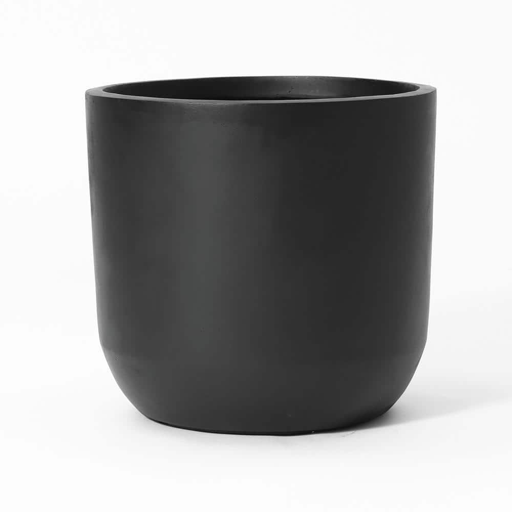 LuxenHome 17.1 in. W x 16.1 in. H Black Ceramic Individual Pot WHPL1976-B