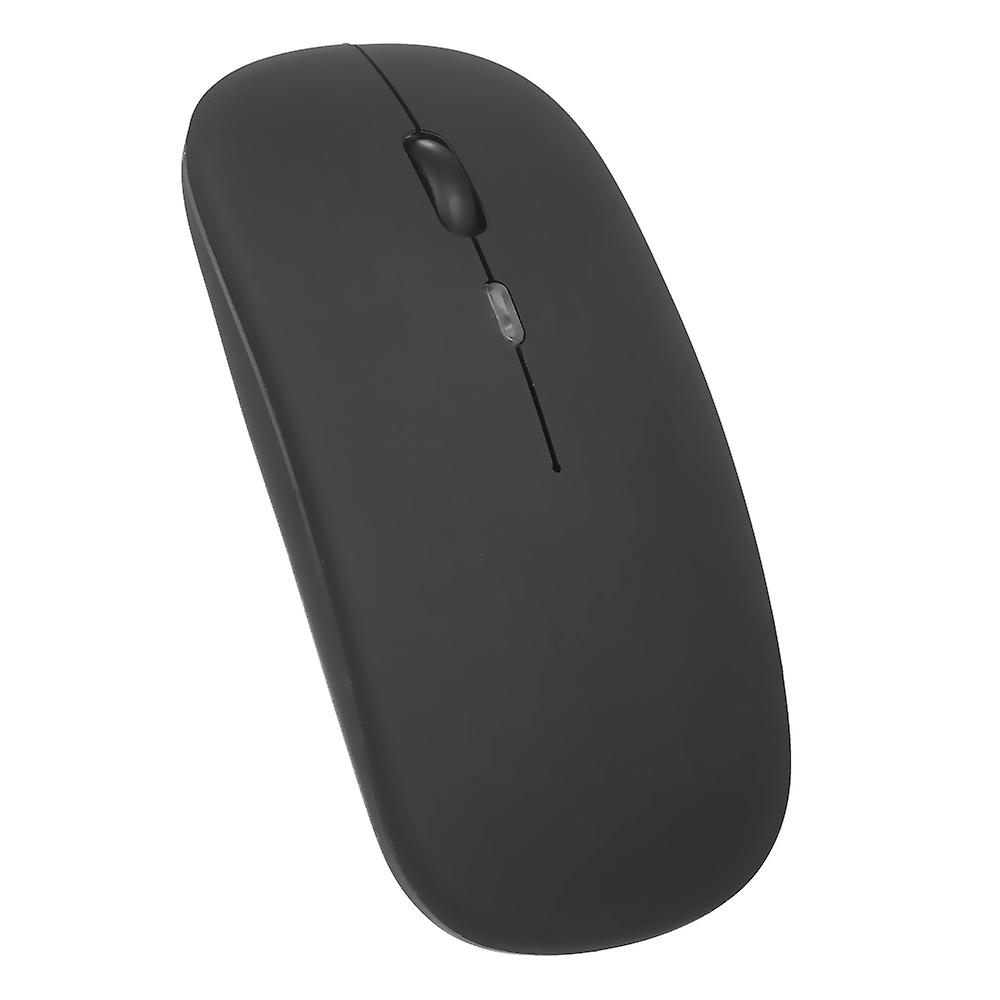 2.4g Wireless Ergonomic Slim Mouse Less Noise 4 Buttons 3 Adjustable Dpi Levels Rechargeable Mouse For Laptop Computer， Black Black With Light