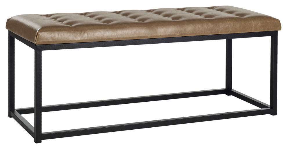 Safavieh Reynolds Bench   Industrial   Upholstered Benches   by Safavieh  Houzz