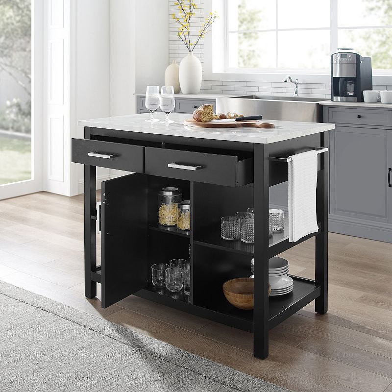 Crosley Audrey Faux-Marble Top Kitchen Island