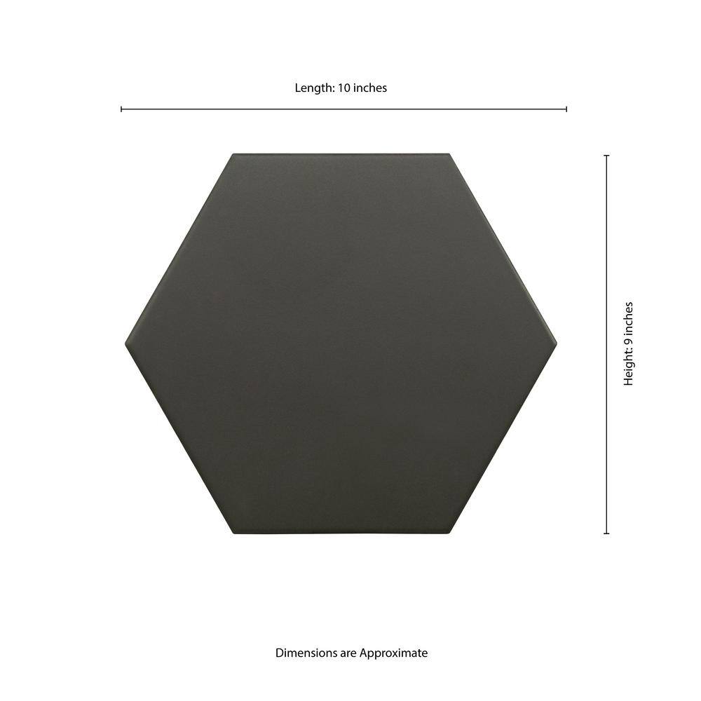 MSI Glassel Nero Hexagon 9 in. x 10 in. Matte Porcelain Stone Look Floor and Wall Tile (6.89 sq. ft.Case) NHDGLNE9X10.5HX