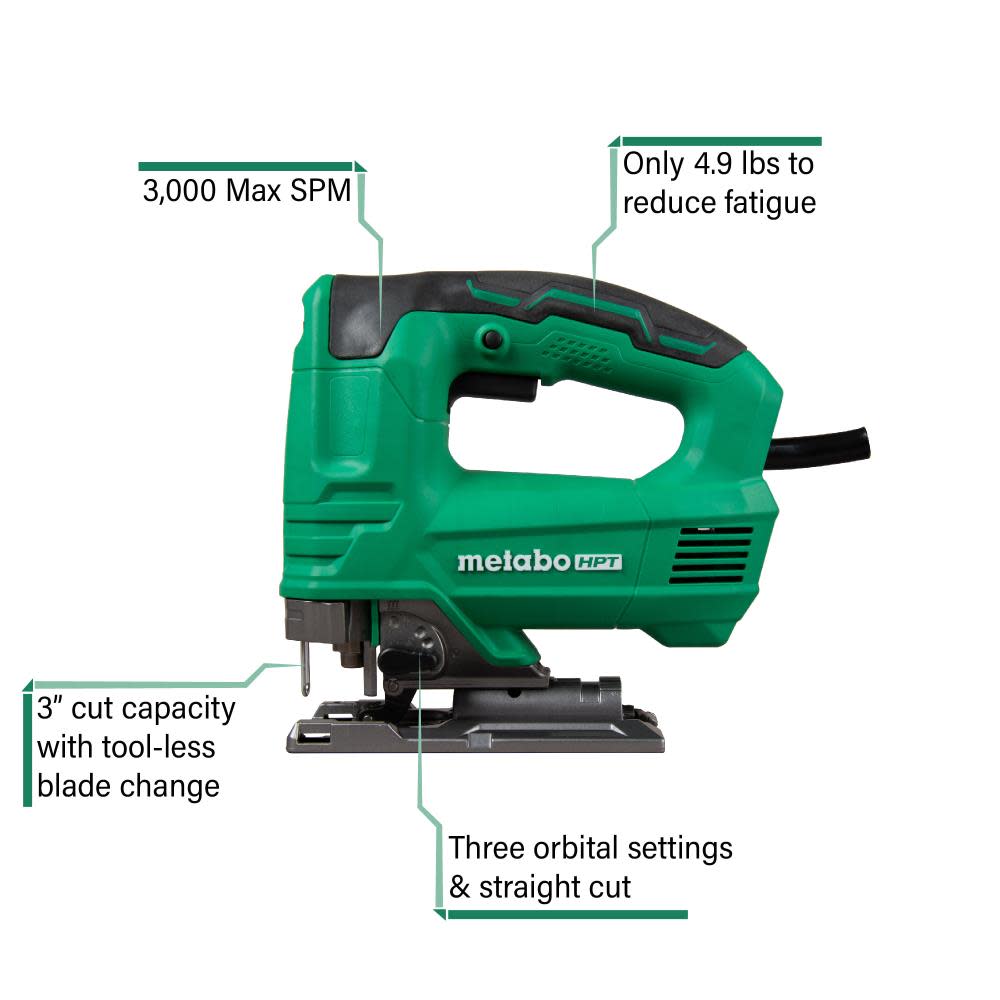 Metabo HPT Jig Saw 3.5 Variable Speed with Dust Blower