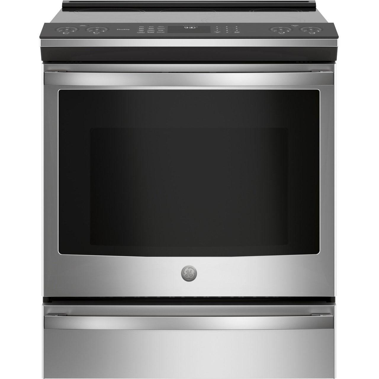 GE Profile 30-inch Slide-in Electric Induction Range with True European Convection Technology PCHS920YMFS