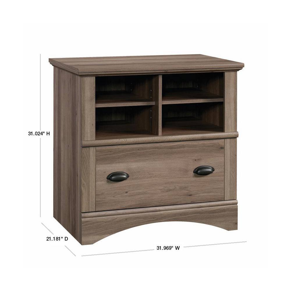 SAUDER Harbor View Salt Oak Lateral File Cabinet with 1-Drawer 422112