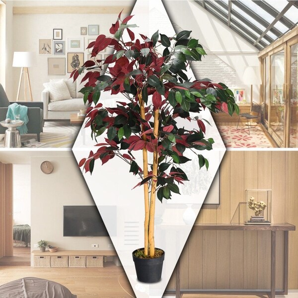 4 Feet Tall Artificial Ficus Tree with Nursery Pot